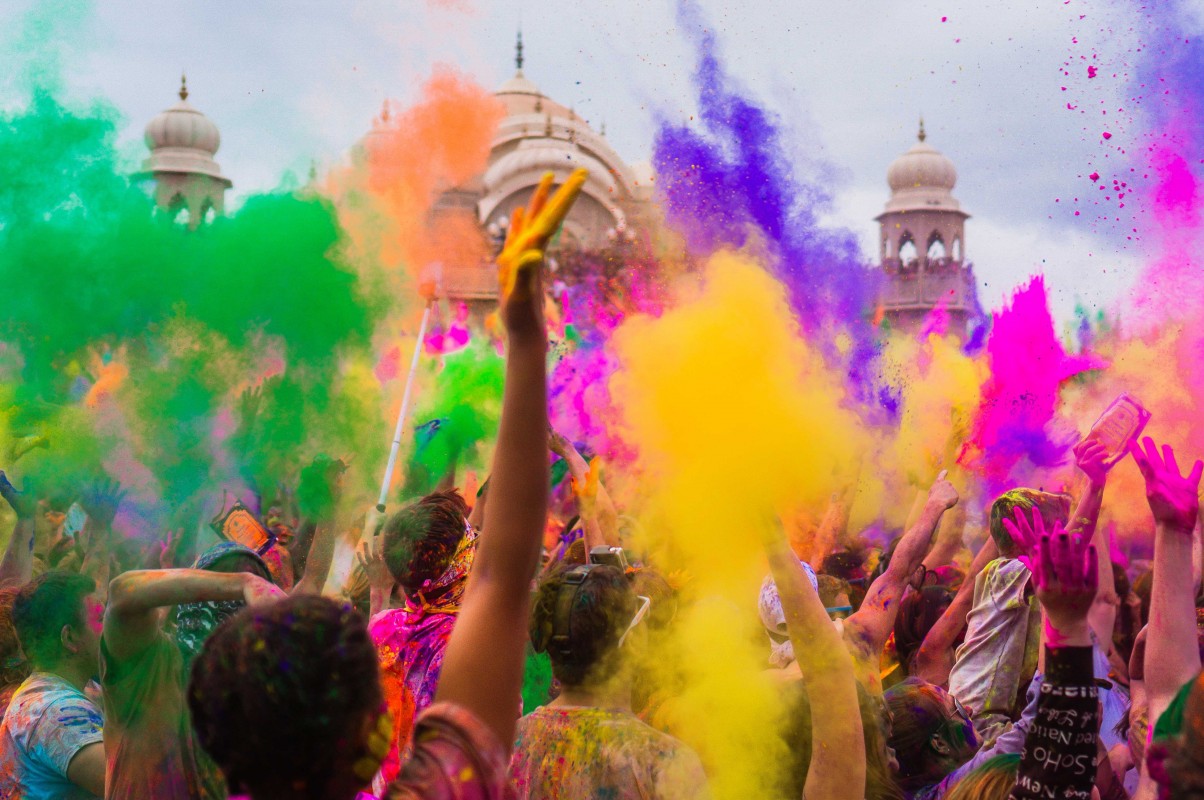 Colored powder flies as Hindus celebrate Holi