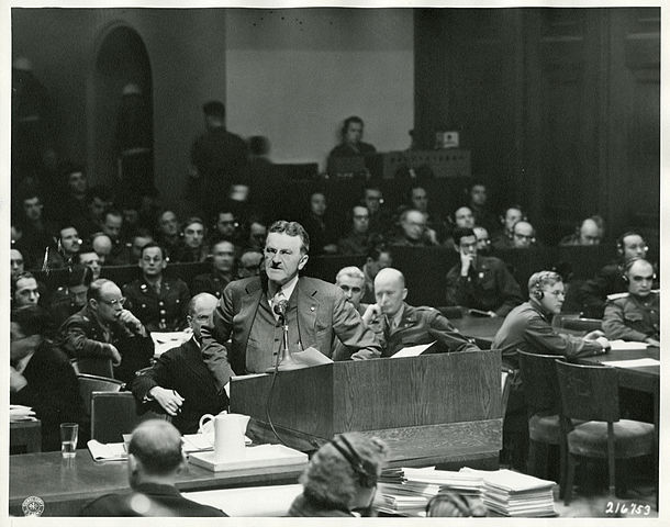 Prosecutor Ralph Albrecht at the Nuremberg Trials