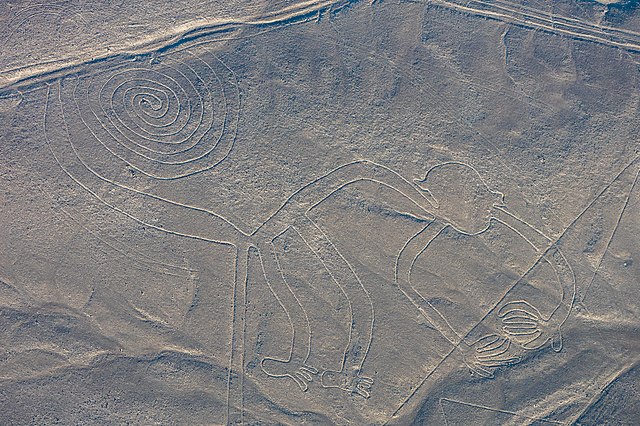 Nazca lines of the monkey in Peru