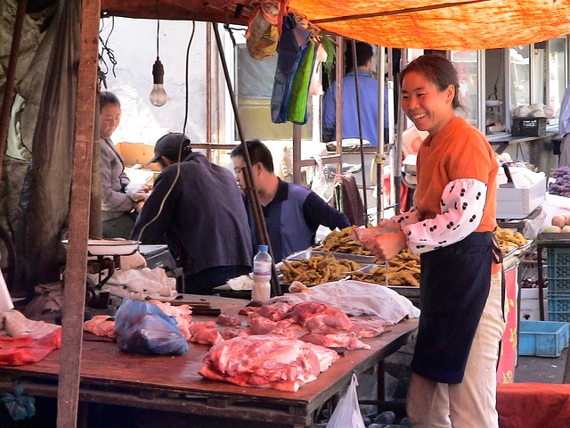 Meat market in China