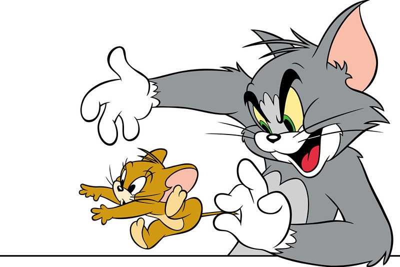 cartoon cat chasing mouse